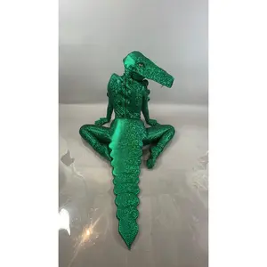 Green Sequin Alligator Costume, Full Body Crocodile Theatrical Performance Catsuit