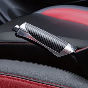 1pc Car Handbrake Cover Decorative Cover Carbon Fiber Handbrake Cover Handbrake Handle Decorative Cover Car Handbrake Cover Modification Car Accessories
