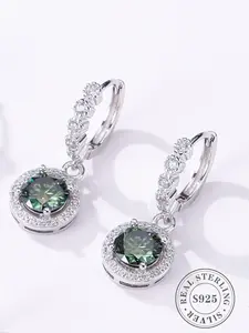 S925 Sterling Silver Synthetic Moissanite Decorated Drop Earrings, Elegant Jewelry for Women for Party, Daily Clothing Decor, Trendy All-match & Exquisite Jewelry for Birthday Gift