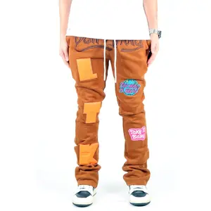 GEORGE Heavy weight brushed graphic skinny flare stacked pants