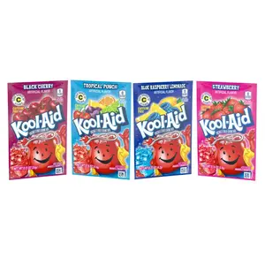 Kool-Aid Soft Drink Mix Variety Pack Black Cherry Tropical Punch Raspberry 12 Ct