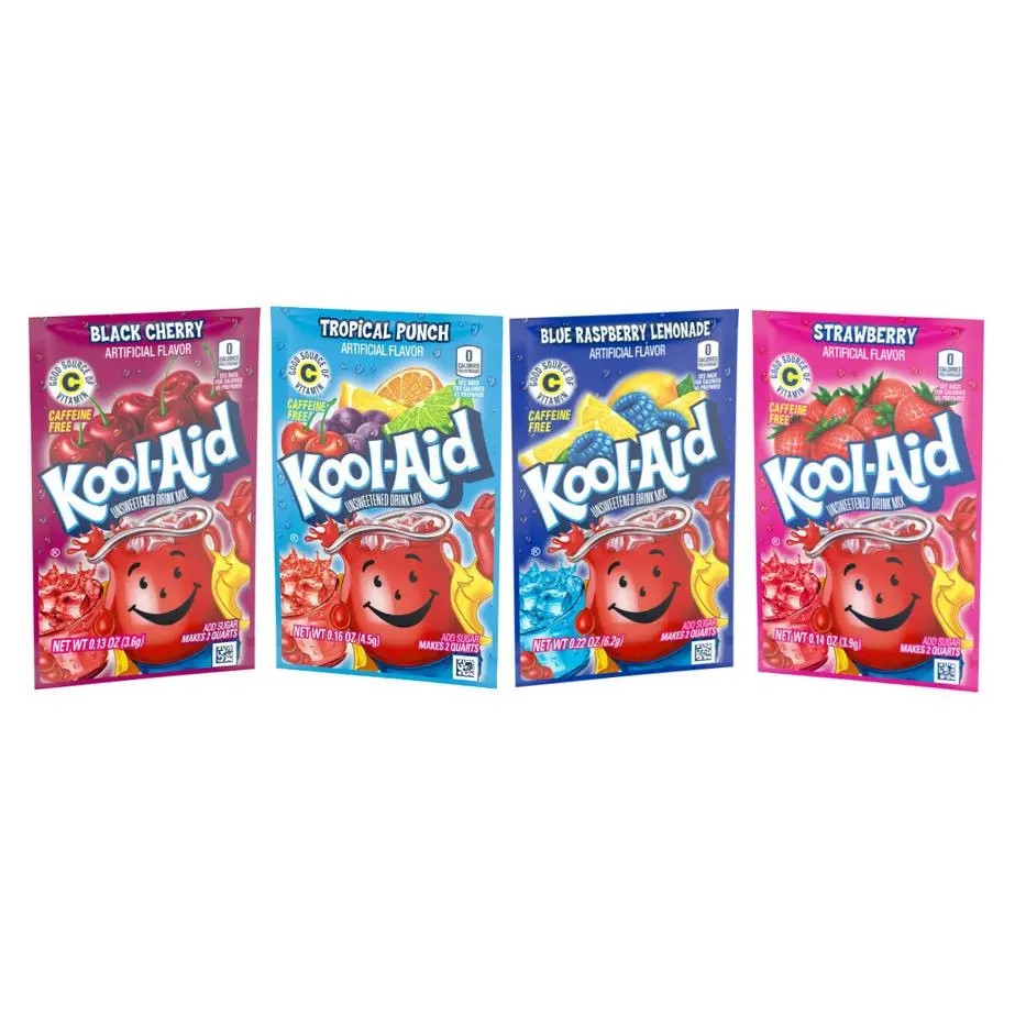 Kool-Aid Soft Drink Mix Variety Pack Black Cherry Tropical Punch Raspberry 12 Ct