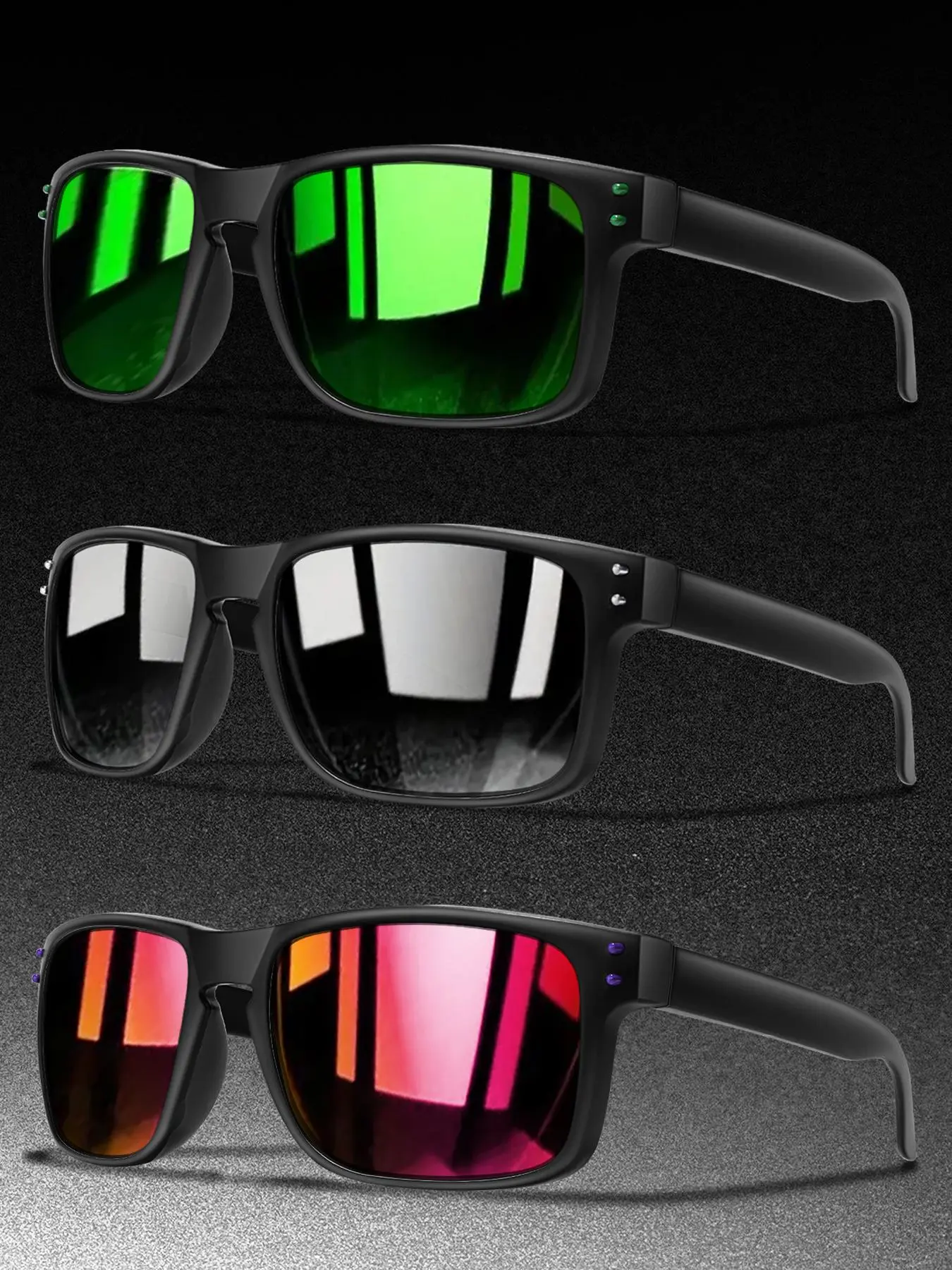 Cool Unisex Summer 2024 Simple Tinted Lenses Polarized Sunglasses, Trendy Casual Square Framed Sunglasses for Men Everyday Use, Fashion Modern Accessories for Outdoor, Polarized Frames, Plastic Sunglasses