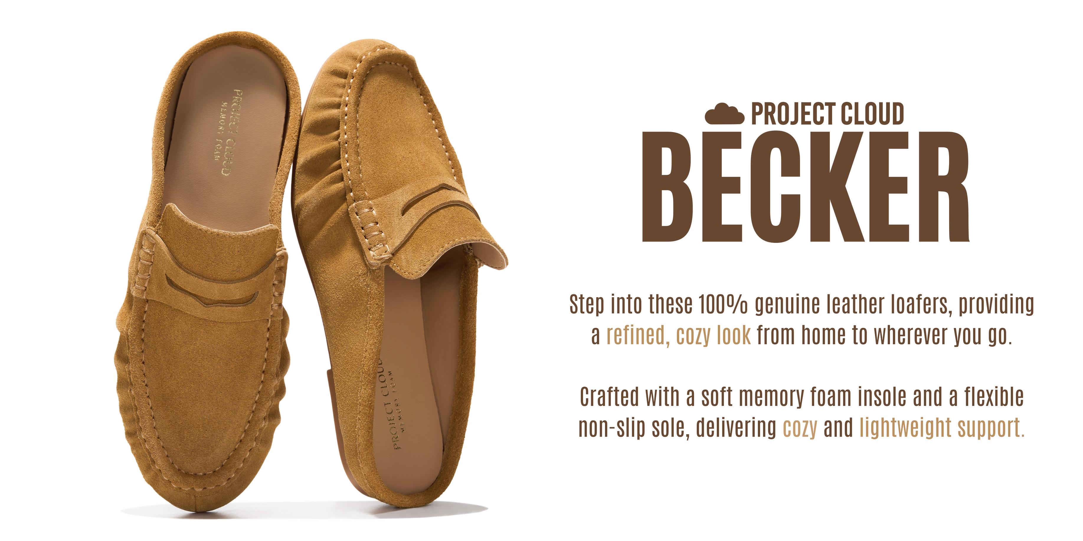 Project Cloud Women's | 100% Genuine Leather Penny Loafers | Memory Foam Insole | Lightweight | Non-Slip - Becker