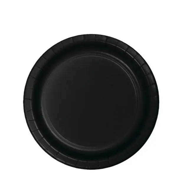 Hoffmaster Group 79134B Plastic Solid 7 in. Dining Lunch Plate, Black - Enhance Special Events/Party Use - 24 per Case, 10 Cases Total, Set