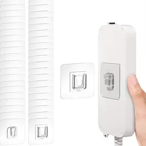 Wall Mounted Hook, 20 Pairs Double Sided Adhesive Wall Hook, Invisible Traceless Snap Hook Storage Holder for Bathroom, Kitchen, Bedroom Bathroom Accessories Organizer