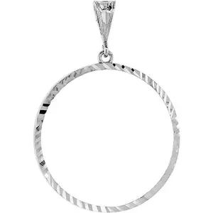 925 Sterling Silver Mexican 1 Peso Bezel 34 mm Coins Prong Back Diamond Cut