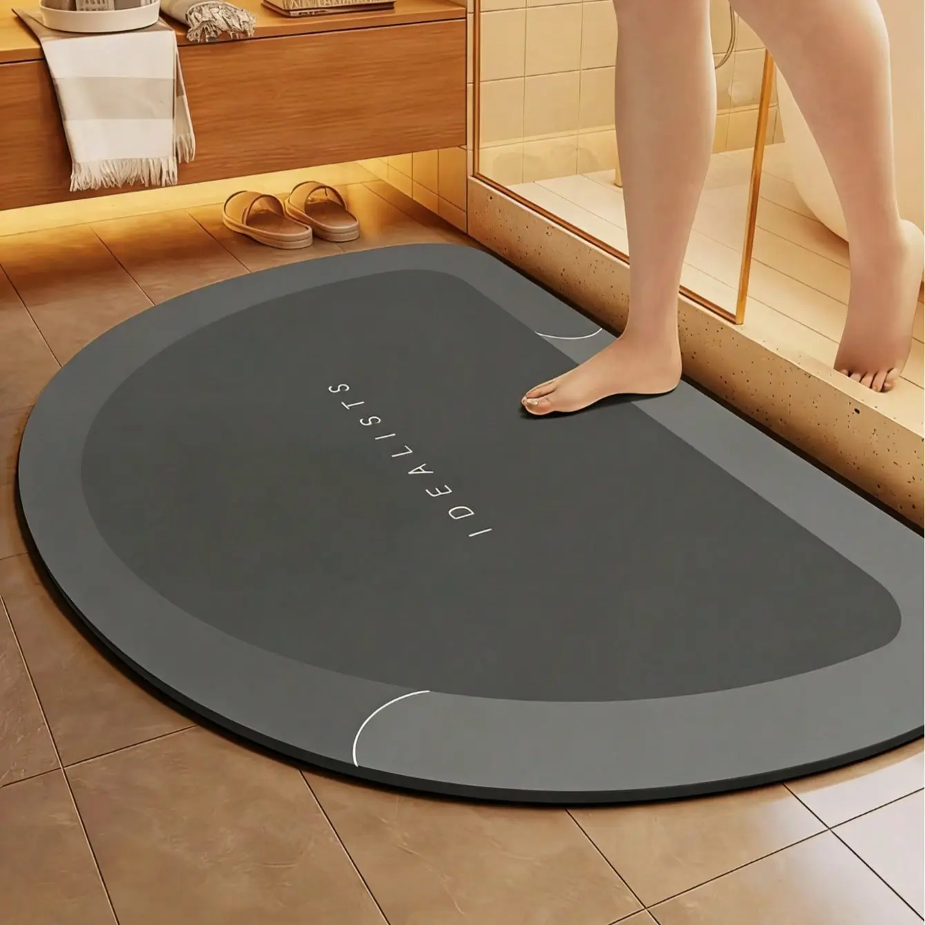 Super Absorbent Non-Slip Bath Mat, Anti-Slip Door Mat, Soft Carpet, Water-Absorbing Rug, Quick Dry, Silicone Material, Home Decor