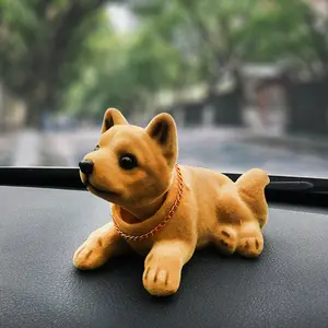 Resin Shaking Head Dog Car Ornament Cute Creative Multi-size Console Decor