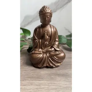 Bronze Buddha Concrete Statue, Handmade Full Body Meditating Figure, Chakra Balance, Home & Garden Decor, Home Alter, Self Care Gift