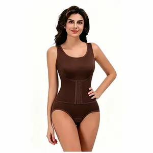 Women's Tummy Control Bodysuit Shapewear, Waist Trainer, Butt Lifter, Seamless Compression Faja, Open Crotch, Plus Size For Postpartum, Daily Wear, Single Or 2 Piece Set