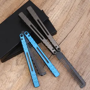 High-Quality Aluminum Balisong, Beginner Safety Butterfly Trainer, Steel Anti-Static Comb, Outdoor Edc Tool, Manual Flipper Toy, Gift for Friends