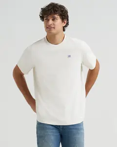 Men's Relaxed Fit Patch Logo Tee - Natural