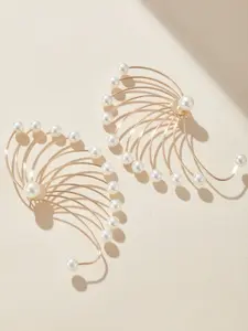 Elegant Artificial Pearl Fan Earrings, Dangle Earrings, Perfect for Daily Wear, Wedding, Festival, Party, Pearl Jewelry Accessories, High Quality Earrings, Dangling Earrings