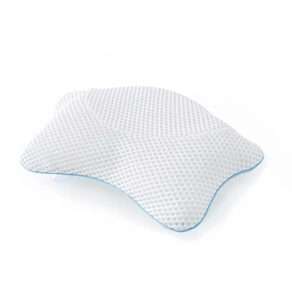 Luxury Non Slip Bath Pillow Spa Bathtub Head & Neck Rest Support, Permeable Quick Drying Air Mesh Tub Pillow with 4 Large Suction Cups Fits Any Tubs Soft and Relaxing