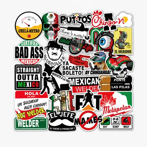 30Pcs Mexican-Inspired Funny Decorative Sticker Packs, Latino Meme Decals for Laptop & Water Bottle, Spanish Humor Fun Stickers Gift for Adults