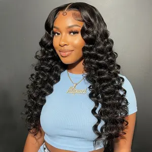OQ HAIR Full 220% Density Loose Curly 9x6 Lace Glueless Wig Pre Bleached Lace Frontal Wig Beginner Friendly