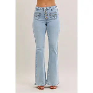 Judy Blue High Waist Button Fly Flare Denim Jeans 881028