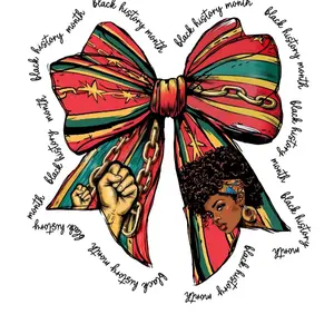 Blk History Bow - Green, Yellow & Red Bow Shirt with Black History Month Design, High-Quality Materials, Perfect for Celebrating Black History