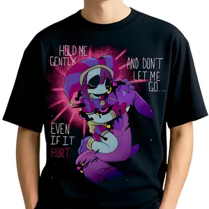 Hold Me Gently Pomni The Amazing Digital Circus T-Shirt – Emotional Quote Cartoon Graphic Tee – Tee Hoodie & Sweatshirt, Unisex Menswear & Womenswear Tops Collection