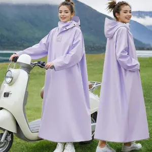 Raincoat, universal for men and women, large brim design can wear helmet, long sleeve is convenient and durable, widened and enlarged, suitable for hiking bicycles, electric vehicles and motorcycles in rainy days, Waterproof Raincoat