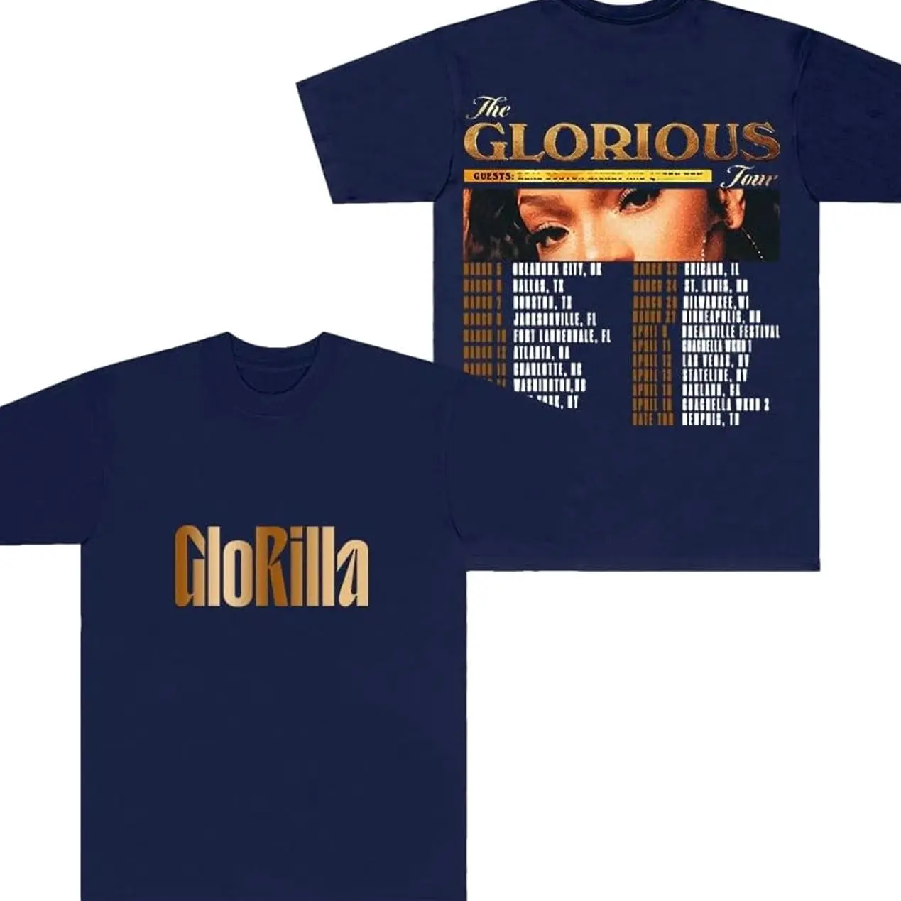 HOT!! #GloRilla The Glorious Tour Merch T-Shirts Summer Women Men Fashion Hiphop Streetwear Short Sleeve Tee 4XM