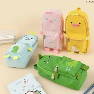 Cute Cartoon Animal Backpack-Shaped Pencil Case, Large Capacity Oxford Fabric Stationery Bag, Durable Zipper Organizer for Students, Back to School & Daily Use