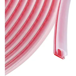 20  Rubber Weather Stripping Door Seal Strip, Self-Adhesive Backing D-Shape Door Weather Stripping for Door Frame Insulation, Easy Cut to Size(Transparent)