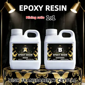 32oz Super Transparent High Hardness Crystal Epoxy Resin, Strong Adhesive, Easy Operation Low Viscosity No Bubbles, Clear Fluid Resin for River Table Art Crafts
