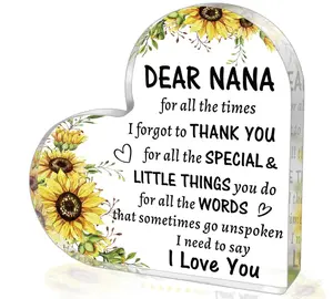 Gifts for Nana, Nana Mothers Day Gift from Grandchildren, Heart Shaped Acrylic Keepsake, Best Birthday Christmas Present for Grandma