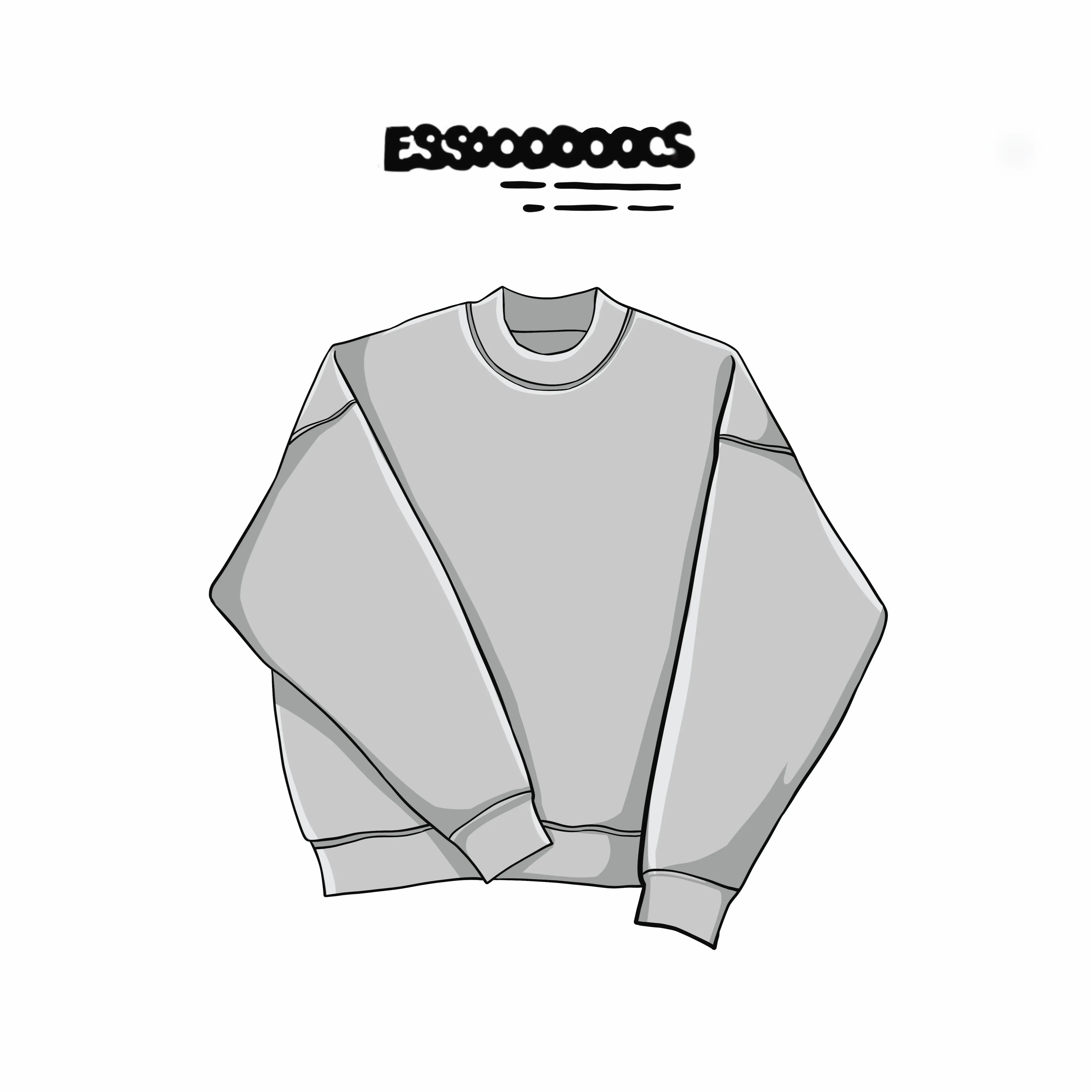 Men's Good Hrnd Crew Neck Light Oatmeal Essentials Sweatshirt Loose Fit Trendy Streetwear Casual Top for Everyday Wear