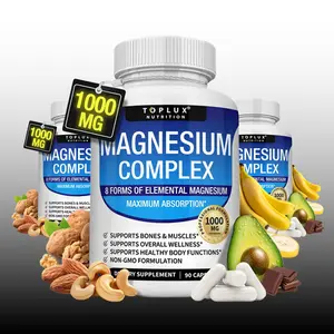 3/2/1 Bottles Toplux Magnesium Complex Mineral Supplement, 8 Essential Magnesium Forms, High Absorption for Muscle, Sleep & Calm