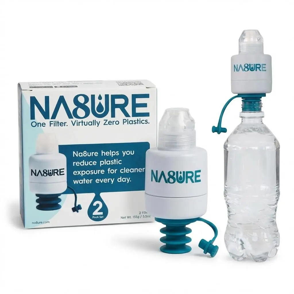 Microplastic Water Filter 2-Pack | SGS Lab-Tested 0.01 Micron UF Bottle Filter | Reduces Microplastics, Bacteria & Particles | Fits Standard Plastic Water Bottles (20–25mm)