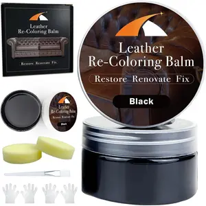 Black Leather Repair Kit, Black Leather Recoloring Balm, Leather Dye - Restore & Renew Scratch, Faded and Aged Leather & Vinyl Couches, Boots,  Seats or Leather Furniture