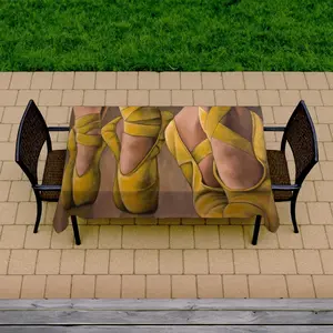 360 Stand Waterproof Table Cloth, 58x102 in Large Yellow Ballerina Art Design, Indoor-Outdoor Household Kitchen Linen Decor (C1TCLRGE7QY1X4)