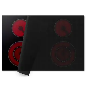 Heat-resistant Silicone Induction Cooktopmat  Fireproof Stove Top Cover For Electric 30.7 X20.4 Inch Translucent Cooktop Protector Cuttableinduction Mat