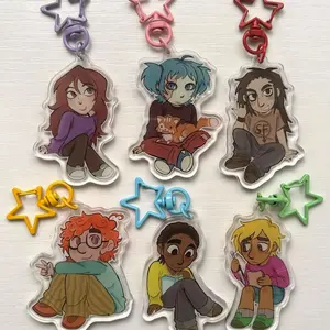 6 Ops Sally Face Game Acrylic Keychains