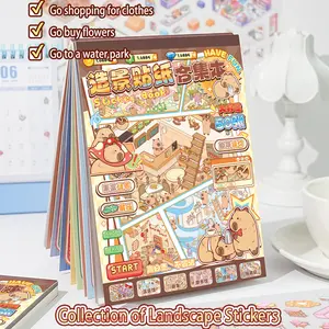 Cute Capybara Sticker Book, 20 Scenery Stickers, Funny Stickers, Fun Stress Relief Journal Stickers, Perfect Gift for Friends, Party Supplies