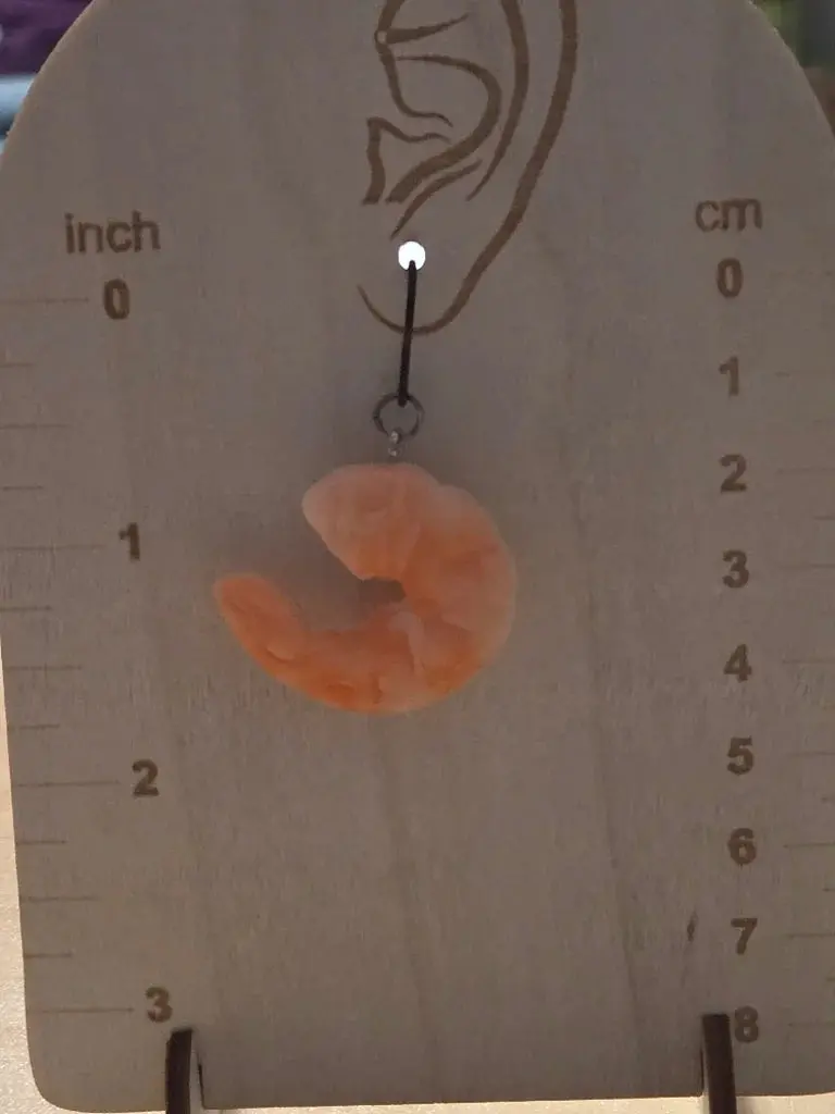 eating shrimp dangly earrings