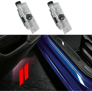 2PCS Never Fade Door Lights Logo Dodge Challenger Hornet GT R/T, Courtesy LED Welcome Puddle Projection Light Lamps Accessories (RED)