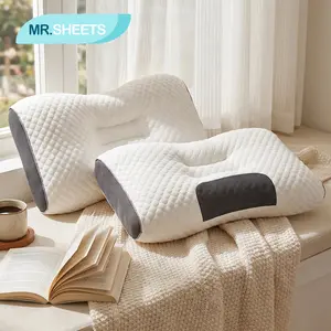 NTBAY Ergonomic Massage Neck Pillow, Relieve Neck Pressure & Improve Sleep Quality, Cervical Support Pillow for Home Travel