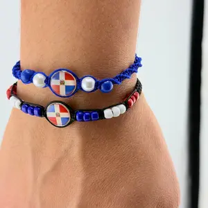 Dominican Republic Flag Bracelet Handmade Adjustable Patriotic Jewelry Gift for Men Women Unisex Design Comfortable Fit