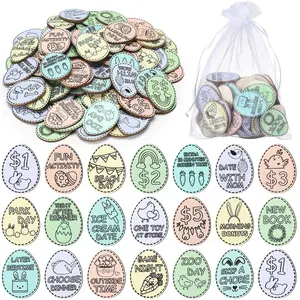 60pcs Reusable Easter Egg Tokens, Teen Classroom Rewards, Non-Candy Easter Basket Filler, Spring Party Supplies Set