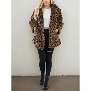Women'sLeopardPrintCoat,AutumnandWinterFashionVintageStreetStyleOuterwear,Women'sWarmLong-sleeveJacket
