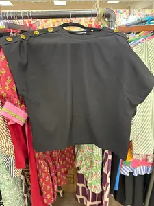 Black & Bold Gold Detailed Blouse
