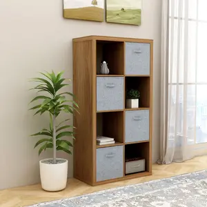 Smart Cube 8-Cube Organizer Storage with Opened Back Shelves,2 X 4 Cube Bookcase Book Shleves for Home, Office