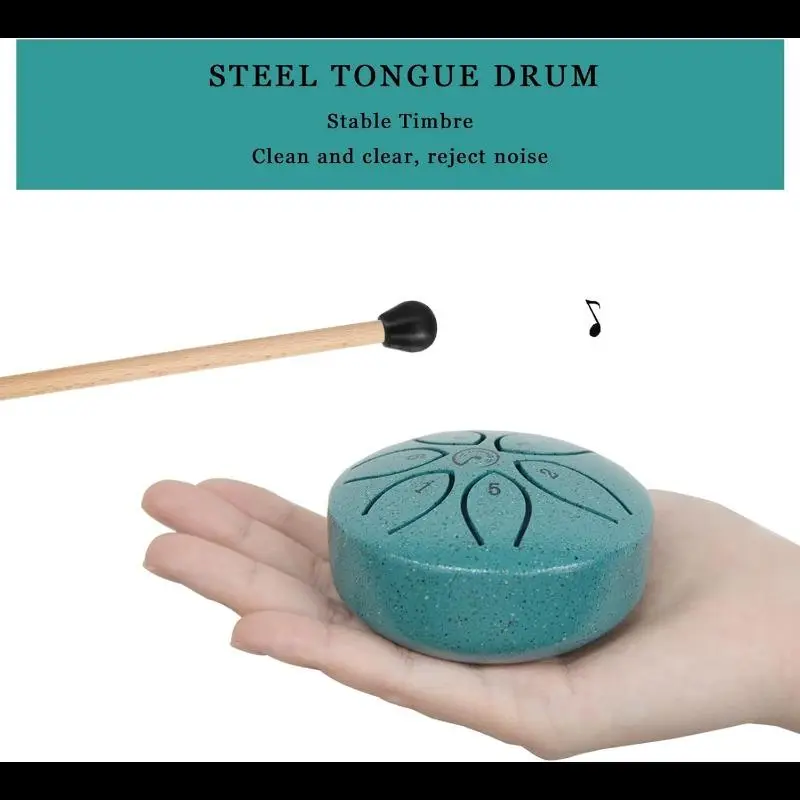Mini 3-Inch 6-Notes Steel Tongue Drum, Small Metal Hand Percussion Instrument, Ideal Music Gift for Family & Friends
