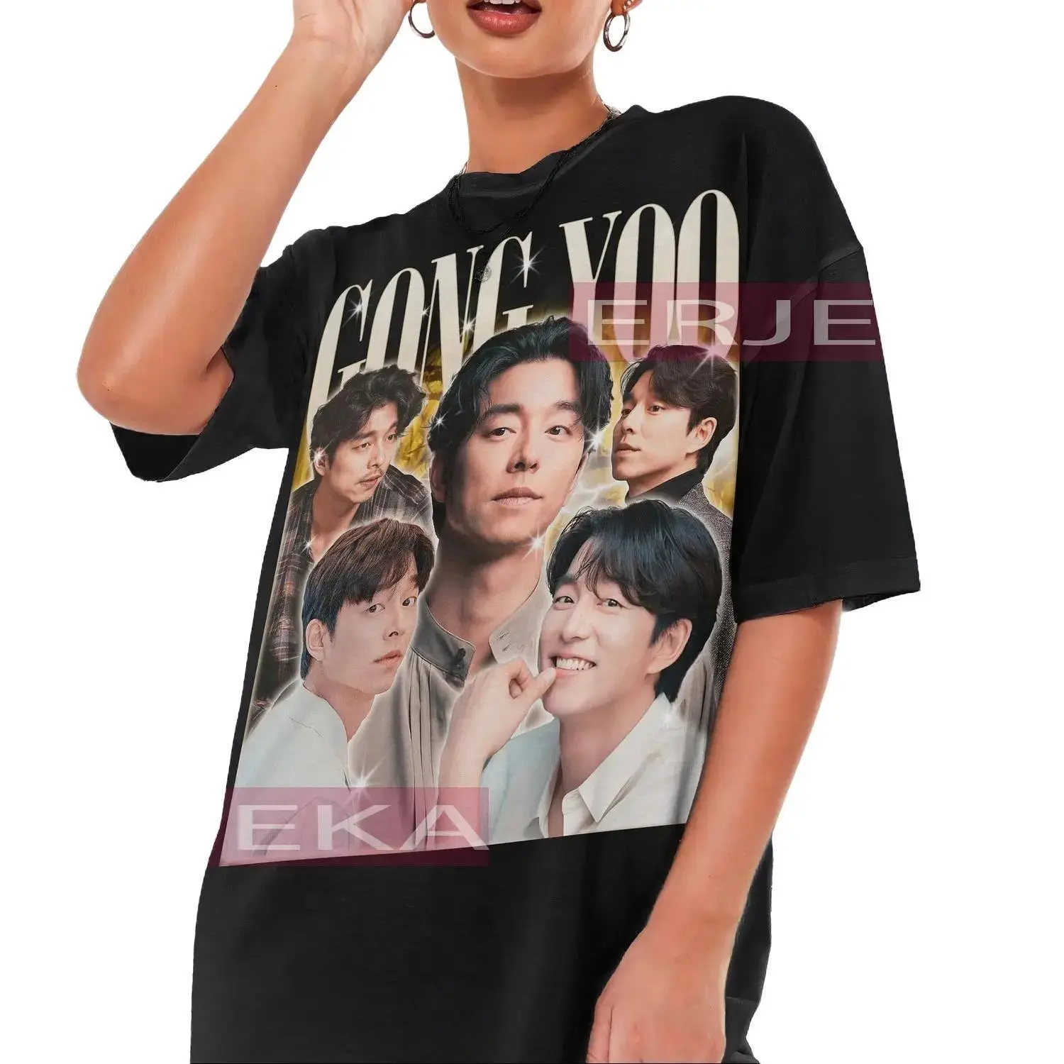 Gong Yoo Unisex Tees Vintage Korean Drama Shirts Kpop Streetwear Unisex Tshirt Sweater Hoodie