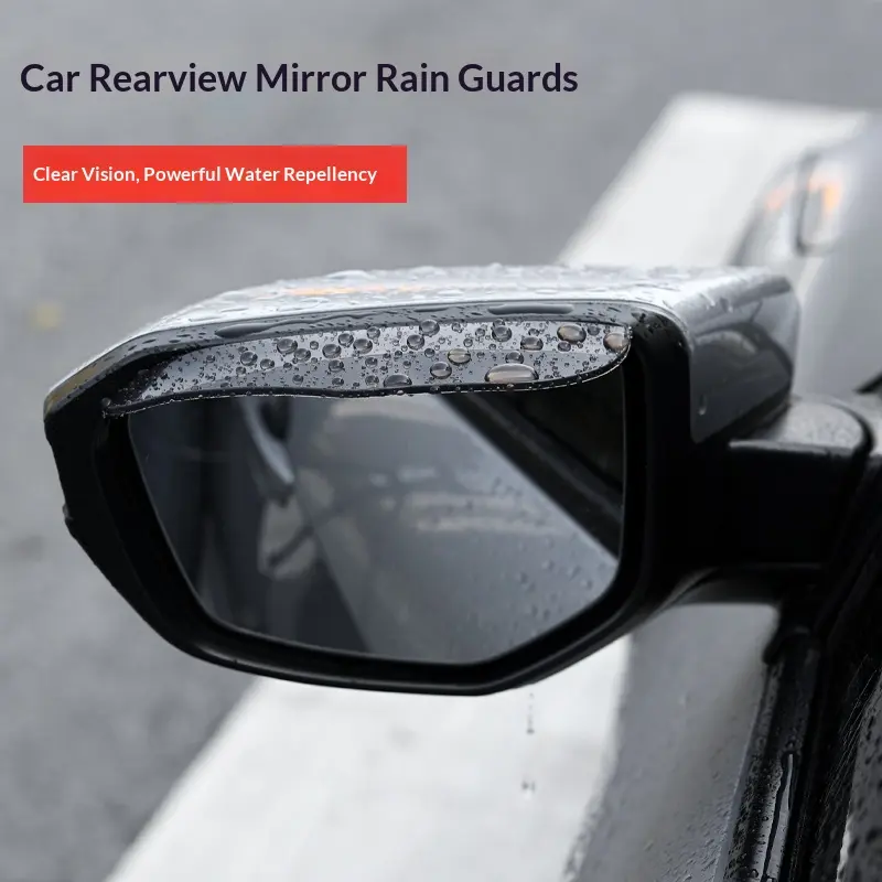 Universal Rearview Mirror Rain Visor/Deflector for Cars — Reflective Rain Shield for Side and Reverse Mirrors