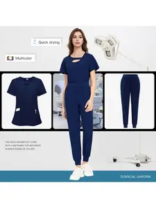 Doctor Pet Grooming Uniforms Nursing Work Clothes Elastic Stretchy Scrub Tops Quick-drying Work Uniform Men Women Pet Clinic Medical Scrub Sets Veterinary Work Clothes